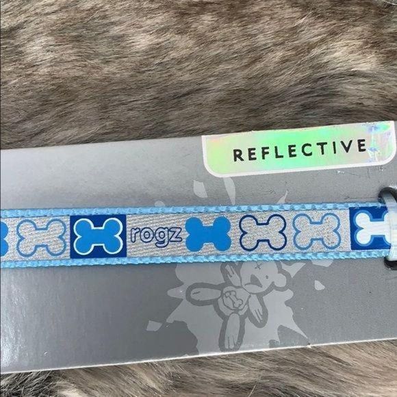 Rogz Pupz Blue Reflective Dog Long Thin Coolest Pet Dog Bone Silver‎ Leash - Picture 6 of 6